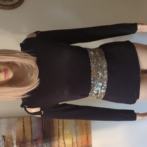 Black and Gold Sequin Belt